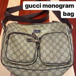 Gucci Brown Monogram Messenger Bag